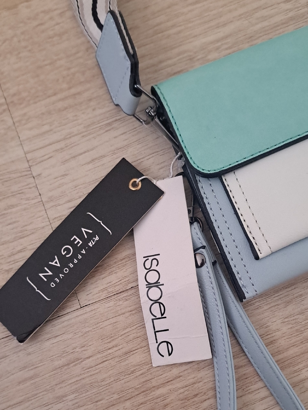 Isabelle Koolee Mint and Cream Wristlet Clutch - Picture 7 of 7